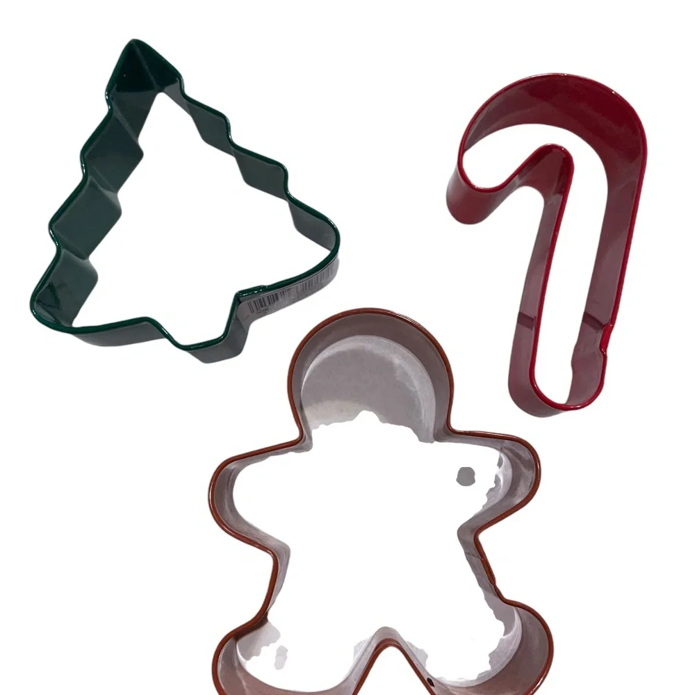 3 NWT Wilton Metal Cookie Cutters Candy‎ Cane Gingerbread Man Christmas Tree